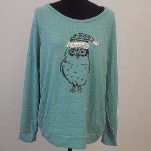 Large faded glory owl long sleeve top